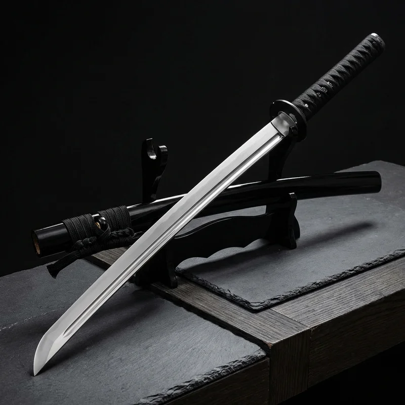 Dragon King — Sasuke Kusanagi Naruto Sword 1060 Steel Black Tsuka Wrap - 1