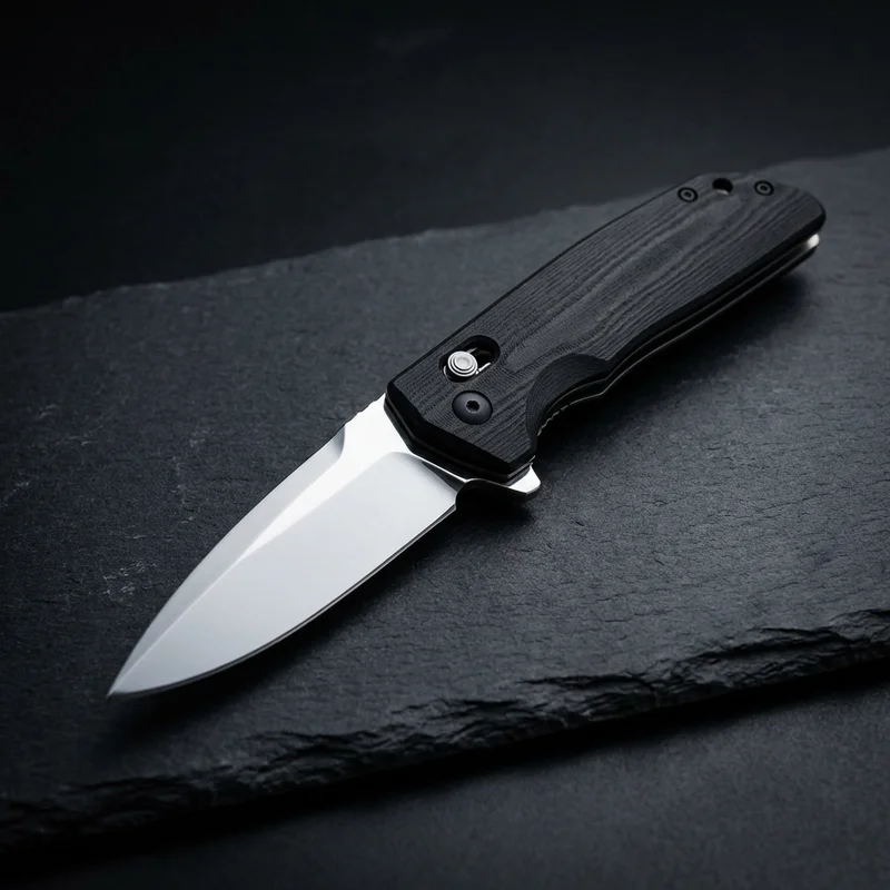 Hogue EX-A01 — CPM154 Automatic Knife Black G10 Handle - 1