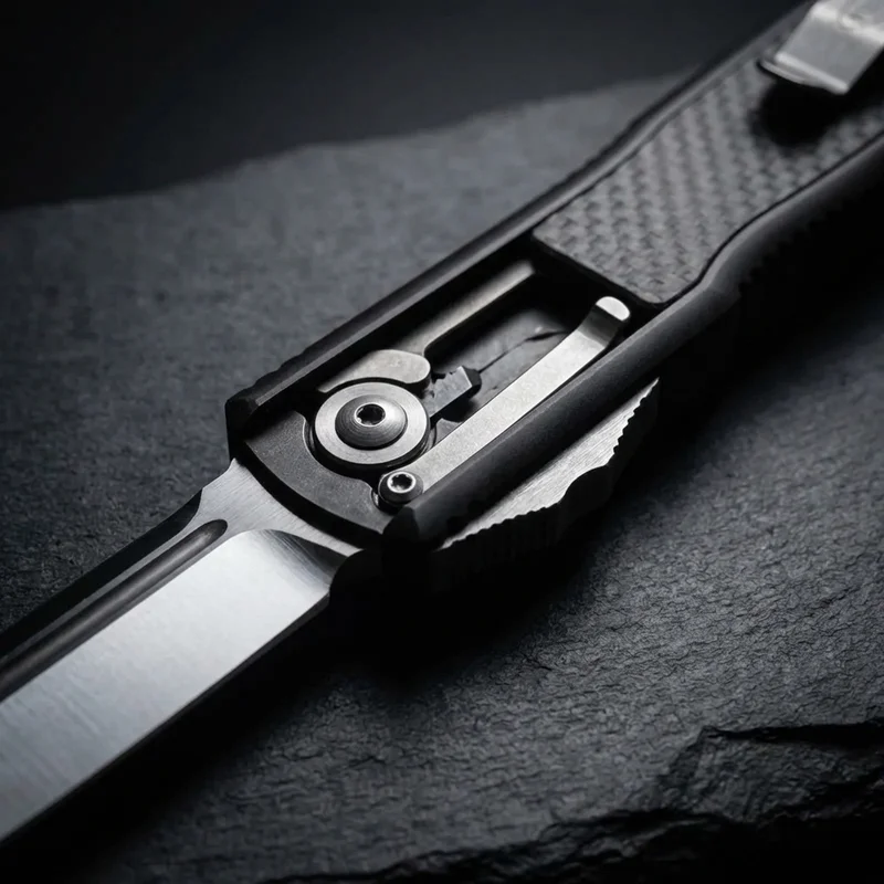 Microtech Ultratech — Elmax OTF Automatic Knife Carbon Fiber Inlay - 4