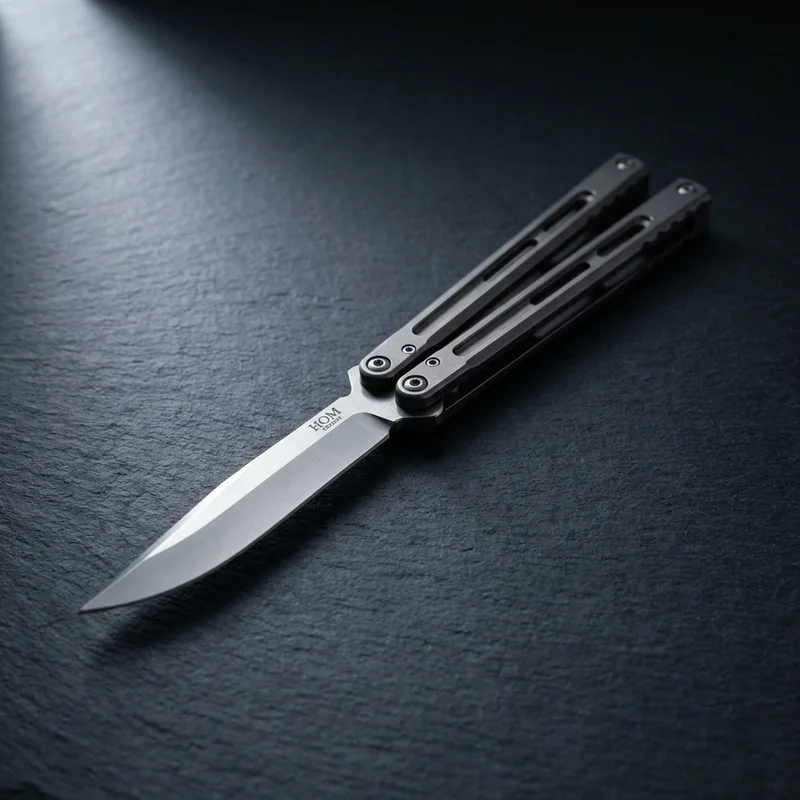 Hom Design Basilisk-R — Titanium Butterfly Knife Channel Handle - 1