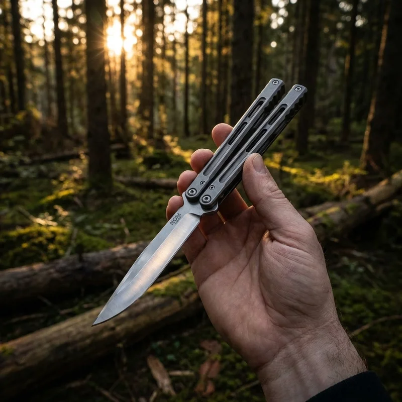 Hom Design Basilisk-R — Titanium Butterfly Knife Channel Handle - 5
