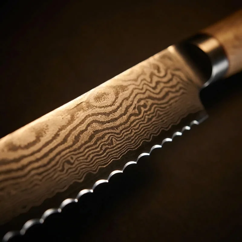 Miyabi 5000MCD — Damascus Bread Knife SG2 Micro-Carbide Steel 24cm Birch Handle - 2