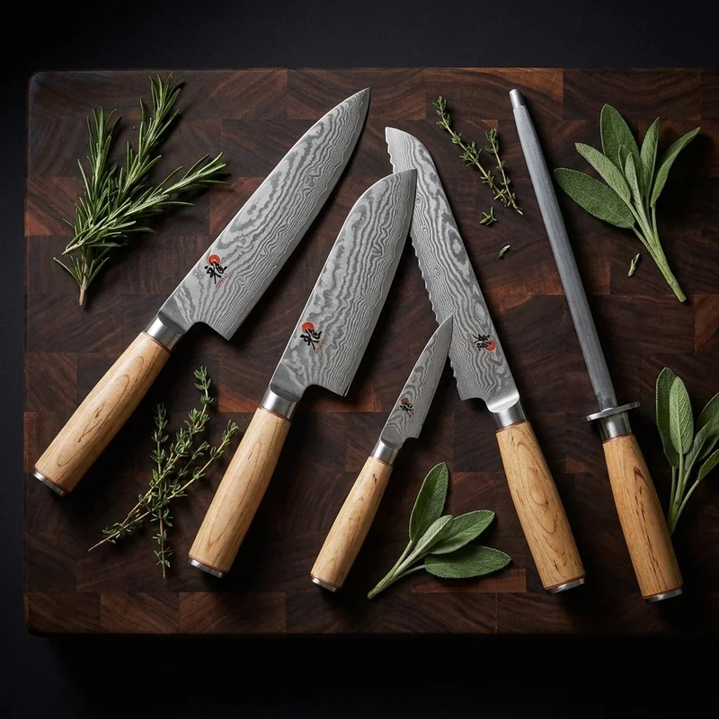 Miyabi 5000MCD — Damascus Bread Knife SG2 Micro-Carbide Steel 24cm Birch Handle - 6