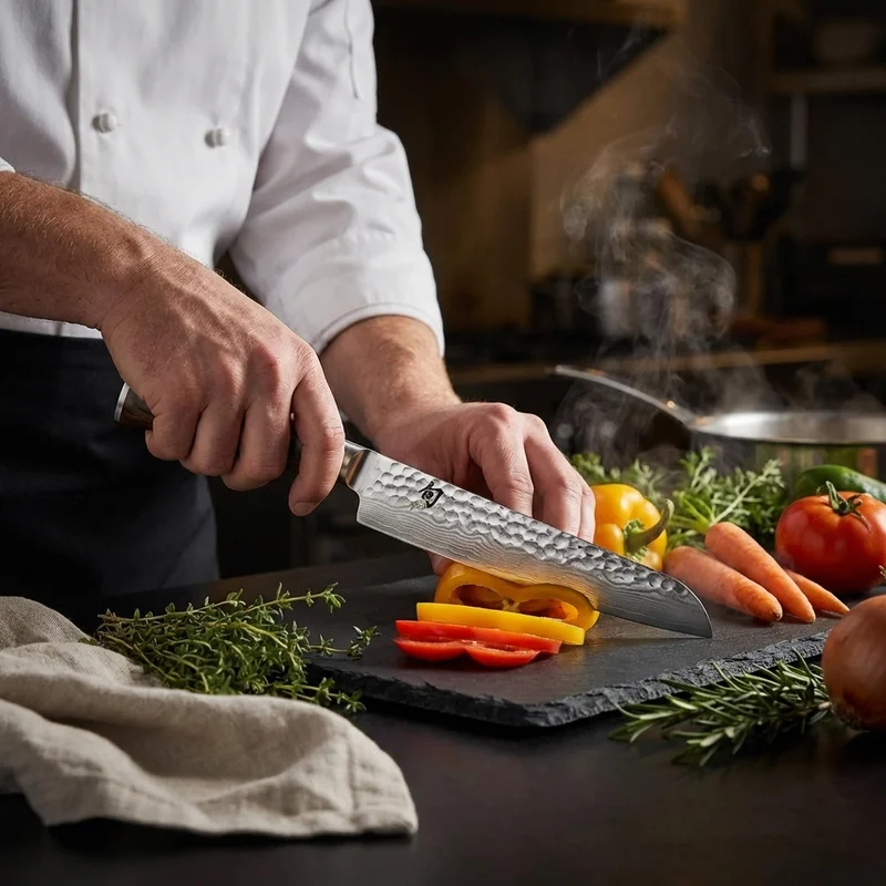 Shun Premier — Bread Knife VG-MAX Damascus 22.5cm Walnut PakkaWood Handle - 5