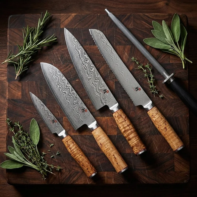 Miyabi 5000MCD 67 — SG2 Damascus Gyutoh Chef Knife 20cm Birch Handle - 6