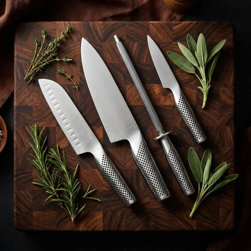 Global G-2 — CROMOVA 18 Stainless Chef Knife 20cm Hollow Handle - 6