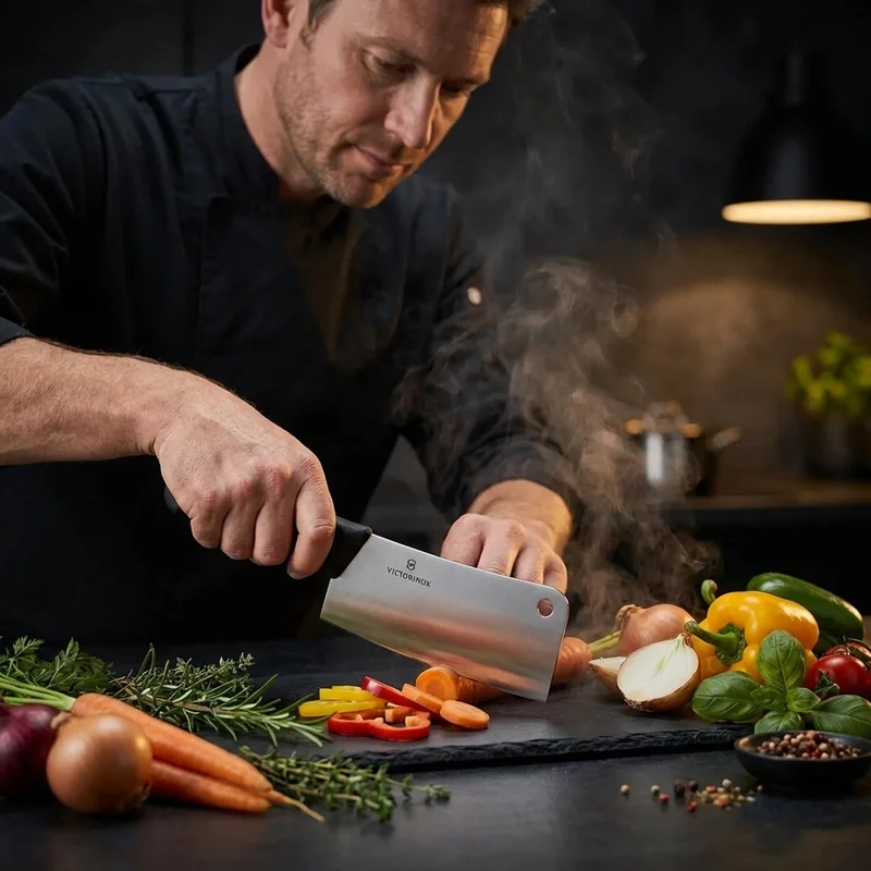 Victorinox Fibrox Pro — Stainless Steel Butcher Cleaver 18cm Slip-Resistant Handle - 5