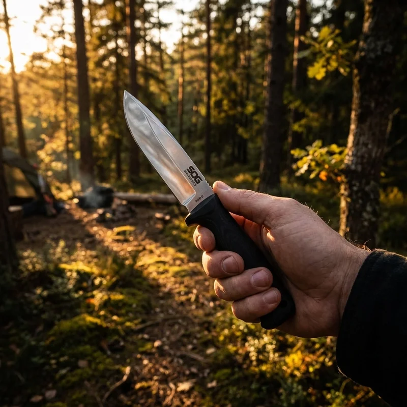 SOG SEAL Pup Elite — AUS-8 Stainless Combat Knife GRN Nylon Handle - 5