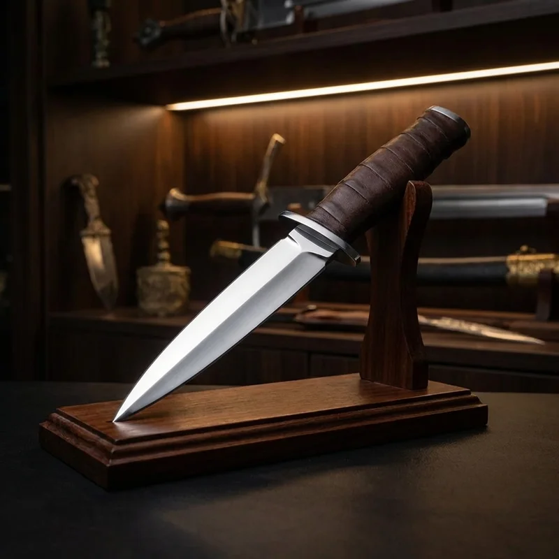 Böker Magnum — Medieval Dagger 440A Stainless Steel Leather Wrapped Handle - 5