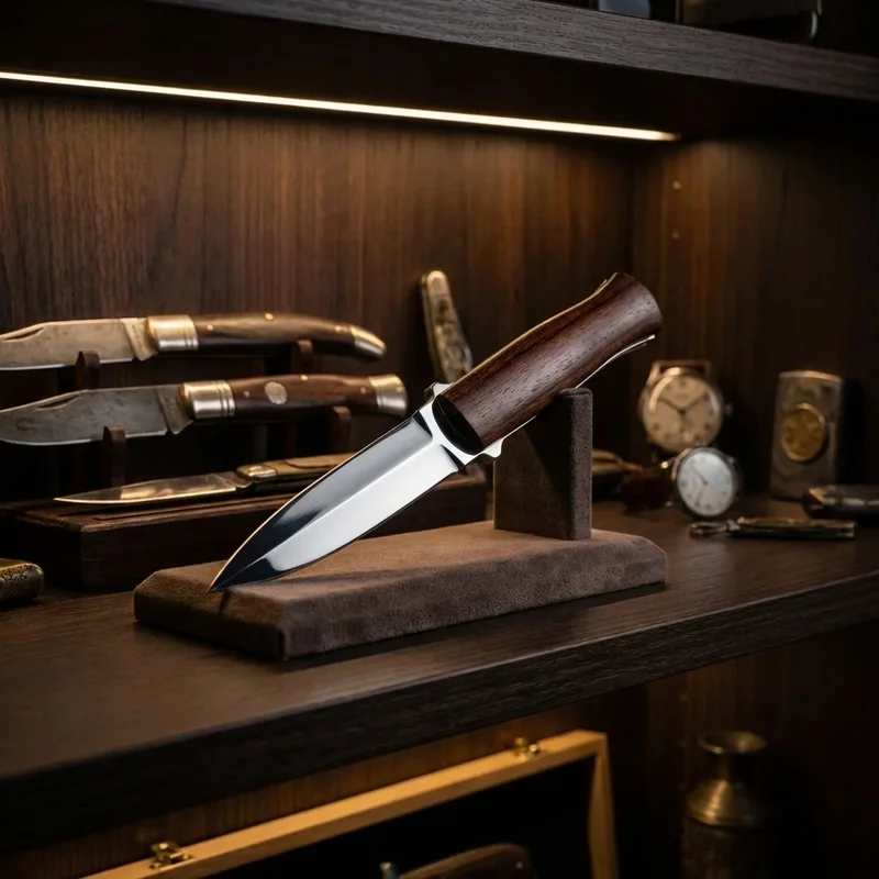 Cold Steel — Italian Stiletto Dagger 4116 Stainless Steel Rosewood Handle - 5