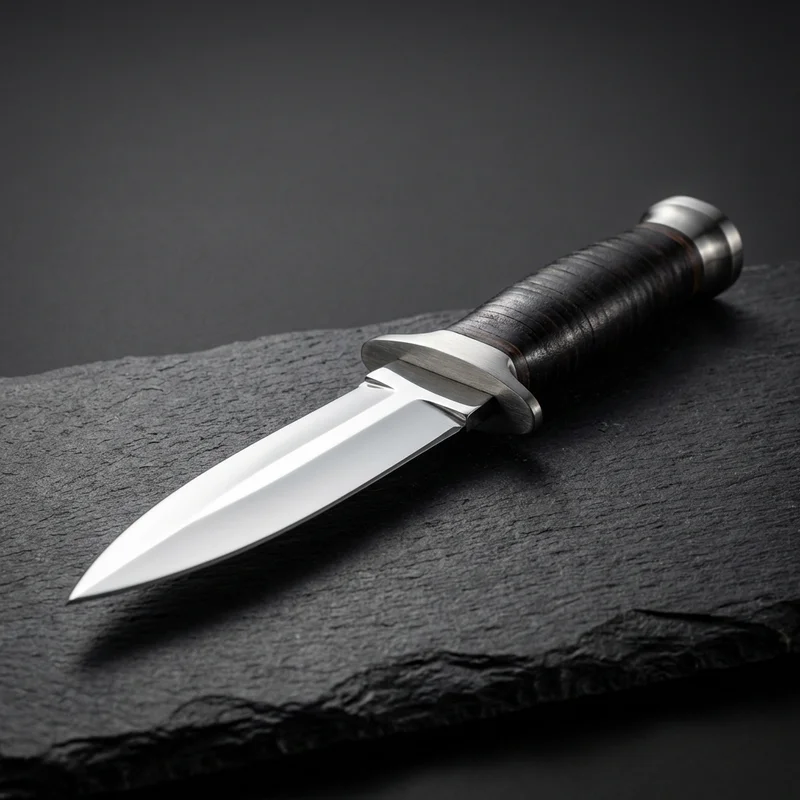 Gil Hibben — Shadow Dagger 420J2 Stainless Steel Leather Grip Handle - 1