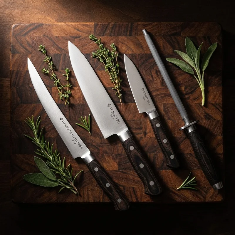 Tojiro Pro — Flexible Fish Fillet Knife VG-10 Steel 18cm Pakkawood Handle - 6