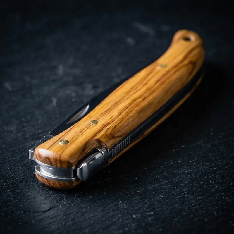 Laguiole en Aubrac — Folding French Knife Sandvik Steel Olive Wood Handle - 3