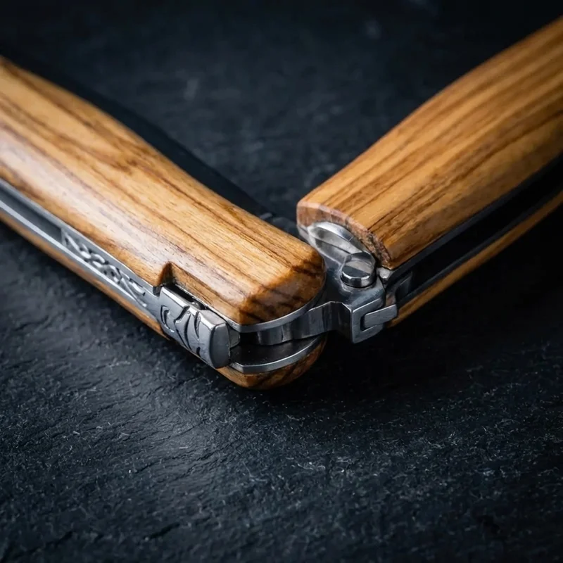 Laguiole en Aubrac — Folding French Knife Sandvik Steel Olive Wood Handle - 4