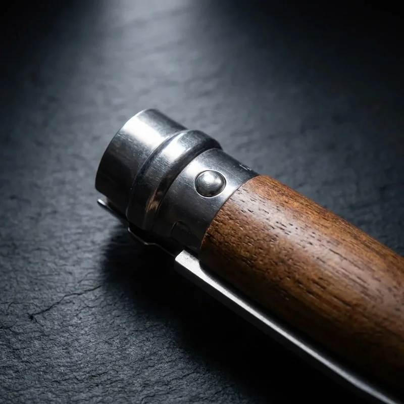 Opinel N°08 — Carbone French Folding Knife XC90 Carbon Steel Walnut Handle - 4