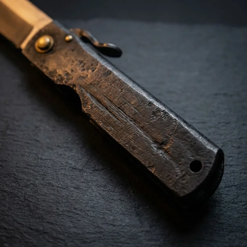 Kanekoma — Higonokami Pocket Knife SK Carbon Steel Black Iron Handle - 3