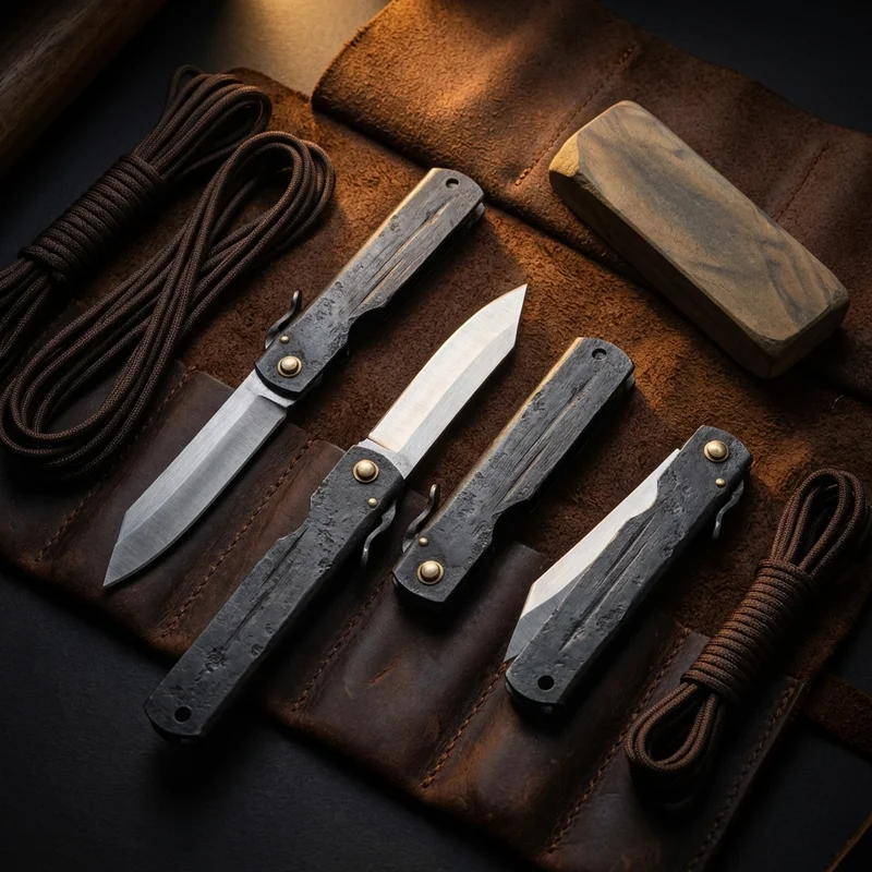 Kanekoma — Higonokami Pocket Knife SK Carbon Steel Black Iron Handle - 6