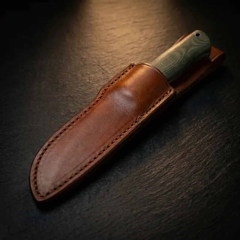 Bark River Bravo 1 — CPM-3V Steel Hunting Knife Green Canvas Micarta Handle - 4