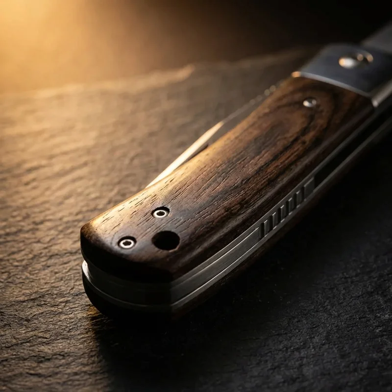 Kanekoma Seki — Blue Paper Steel Japanese EDC Knife San-Mai Iron Clad Handle - 3