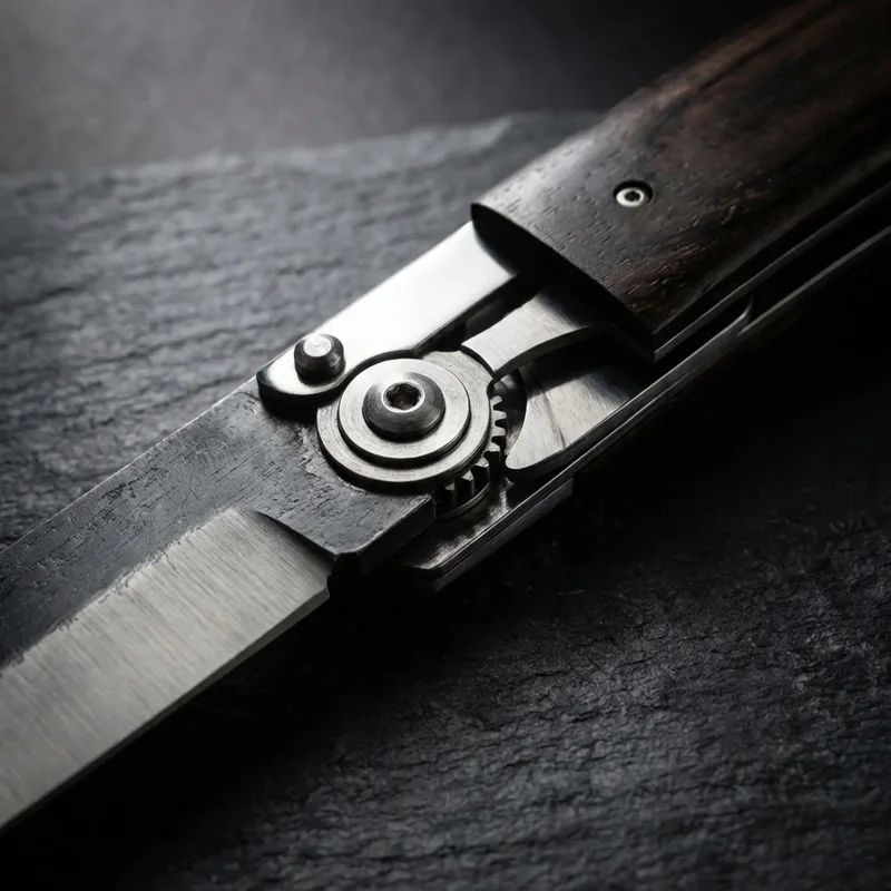 Kanekoma Seki — Blue Paper Steel Japanese EDC Knife San-Mai Iron Clad Handle - 4