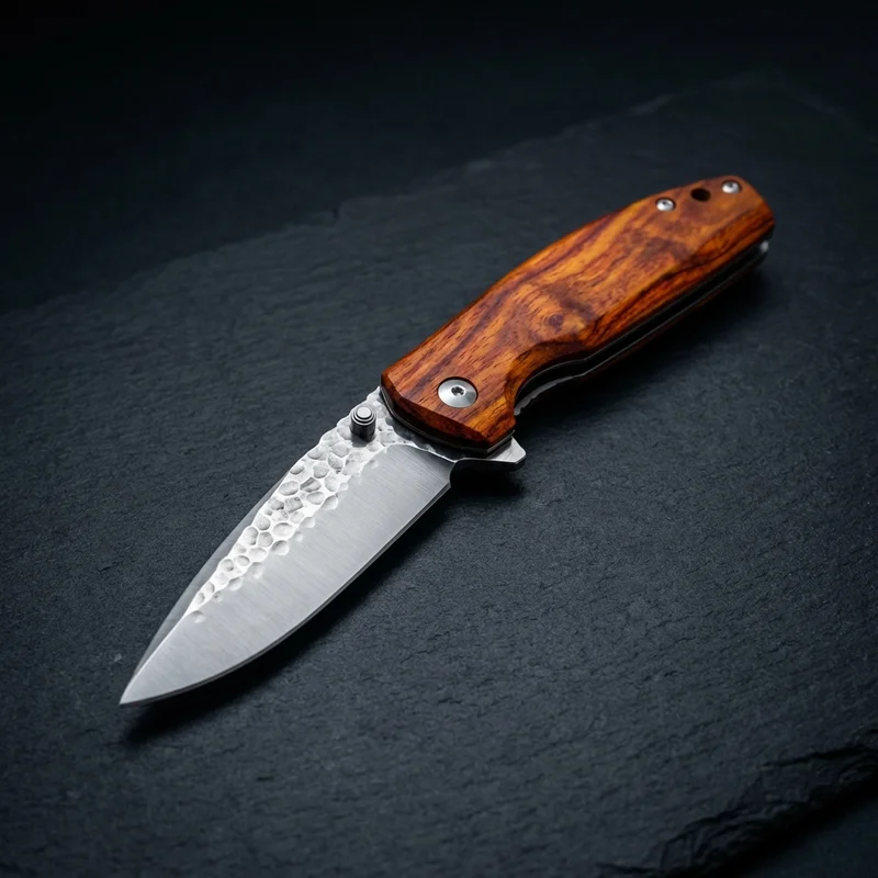 Mcusta Tsuchi — Hammered VG-10 Japanese Pocket Knife Quince Wood Handle - 1