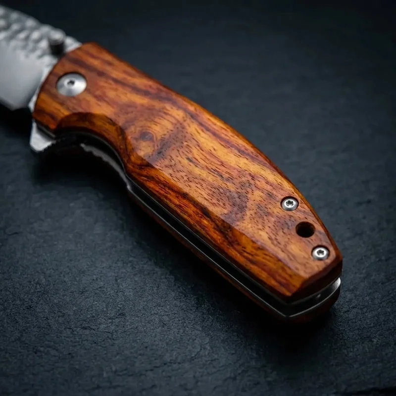 Mcusta Tsuchi — Canivete Japonês VG-10 Martelado Cabo Madeira de Marmelo - 3