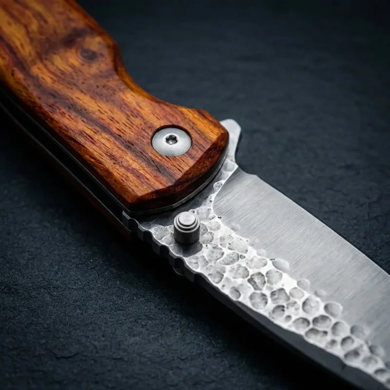 Mcusta Tsuchi — Canivete Japonês VG-10 Martelado Cabo Madeira de Marmelo - 4