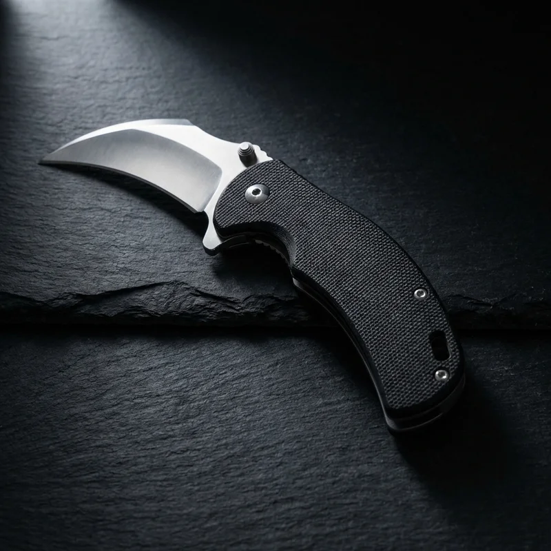 Fox 599 — Emerson Karambit Knife N690 Bohler Steel Black G10 Handle - 1