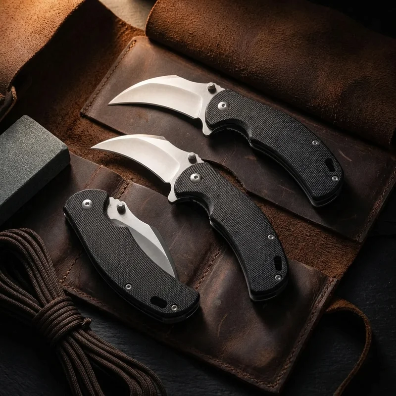 Fox 599 — Emerson Karambit Knife N690 Bohler Steel Black G10 Handle - 6