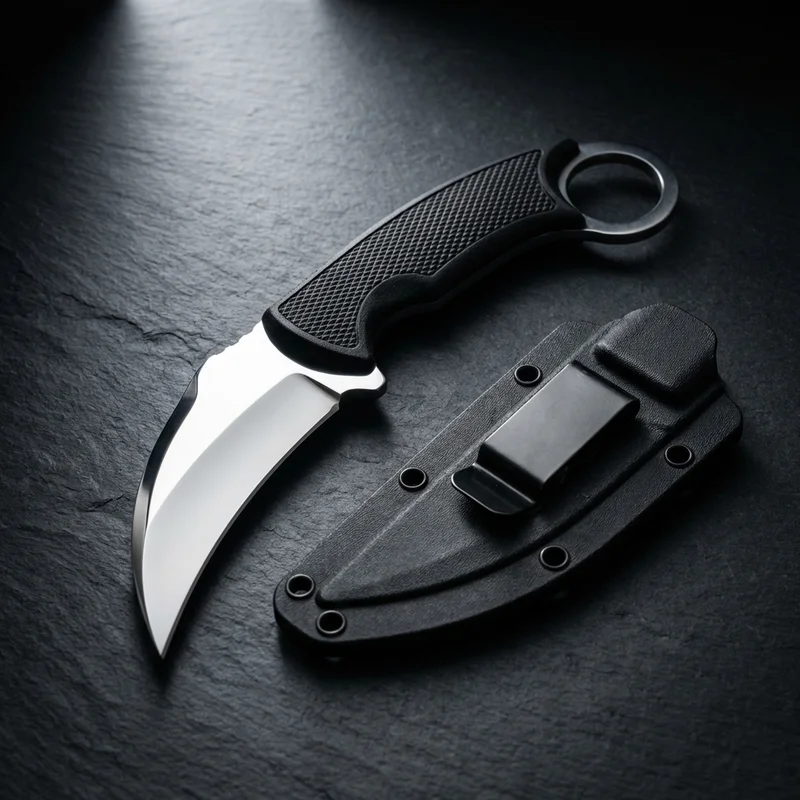Honshu — Karambit Knife 7Cr13 Stainless Steel TPR Handle Boot Clip Sheath - 1