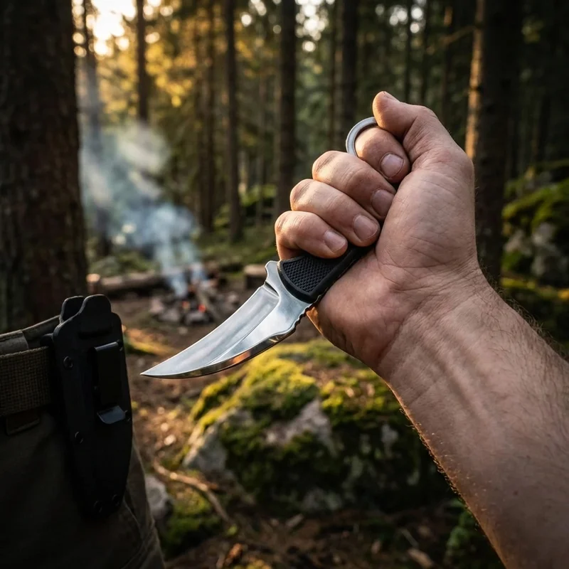 Honshu — Karambit Knife 7Cr13 Stainless Steel TPR Handle Boot Clip Sheath - 5