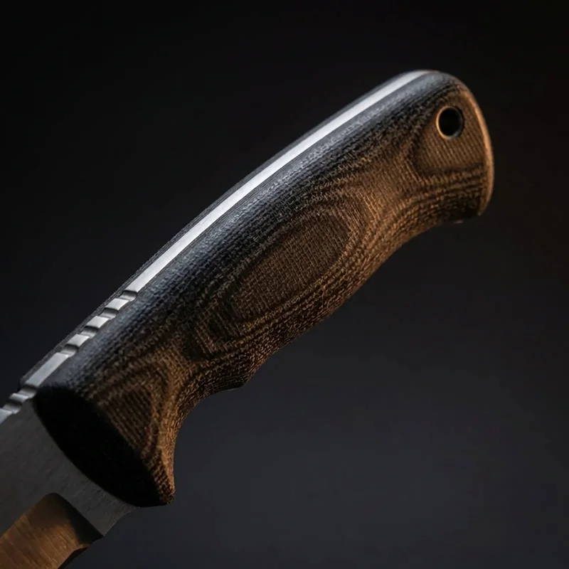 Ontario OKC — Kukri Knife 5160 Carbon Steel Black Micarta Handle - 3