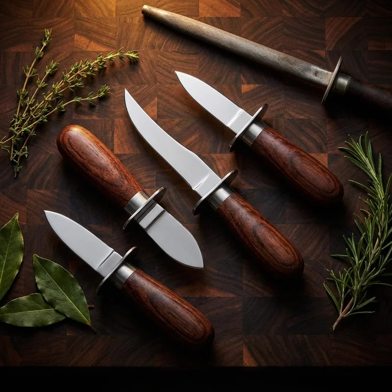 Déglon — Professional Oyster Knife Rosewood Handle with Guard - 6
