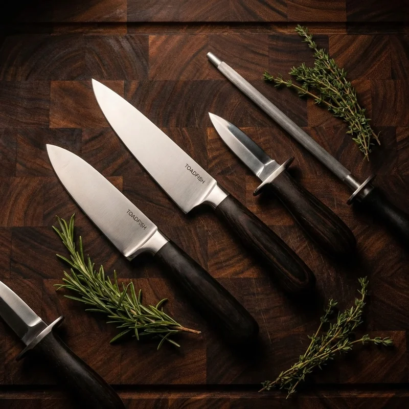 Toadfish Elite — Oyster Knife Ebony Wood Handle - 6