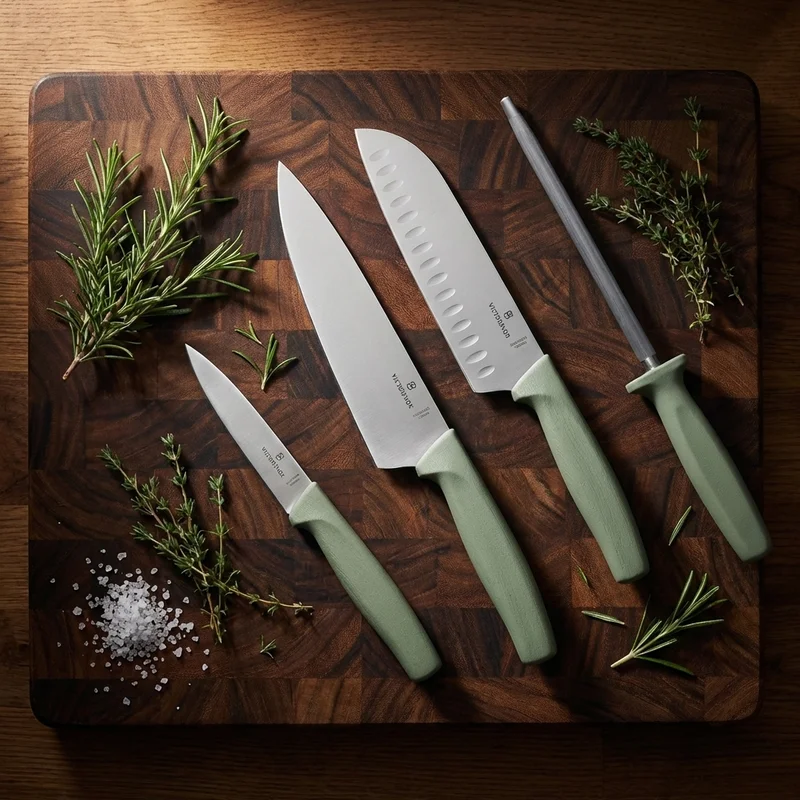 Victorinox Swiss Modern — Paring Knife Stainless Steel 10cm Sage Handle - 6