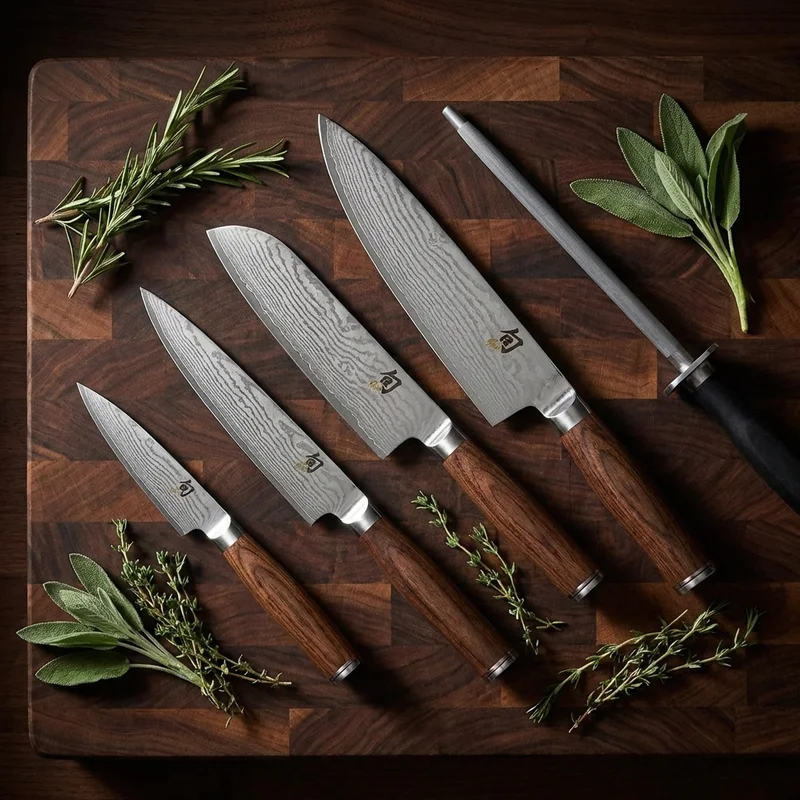 Shun Premier — VG-MAX Damascus Paring Knife 10cm Walnut PakkaWood Handle - 6