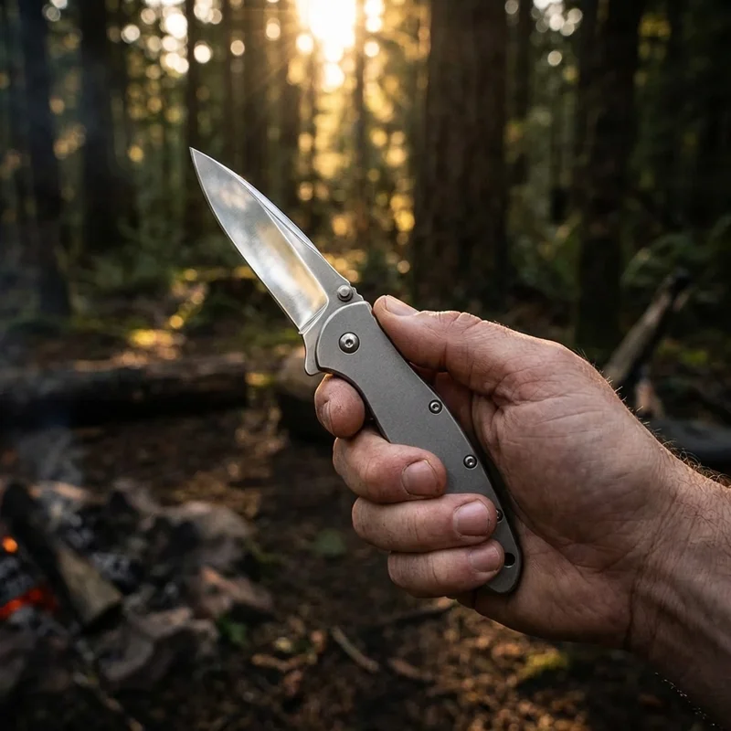 Kershaw 1660 — Leek Sandvik 14C28N Pocket Knife Stainless Steel Frame - 5