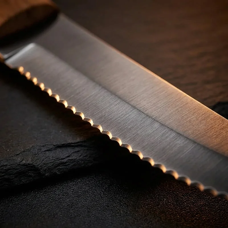 Deejo — Serrated Steak Knife Juniper Wood Handle - 2