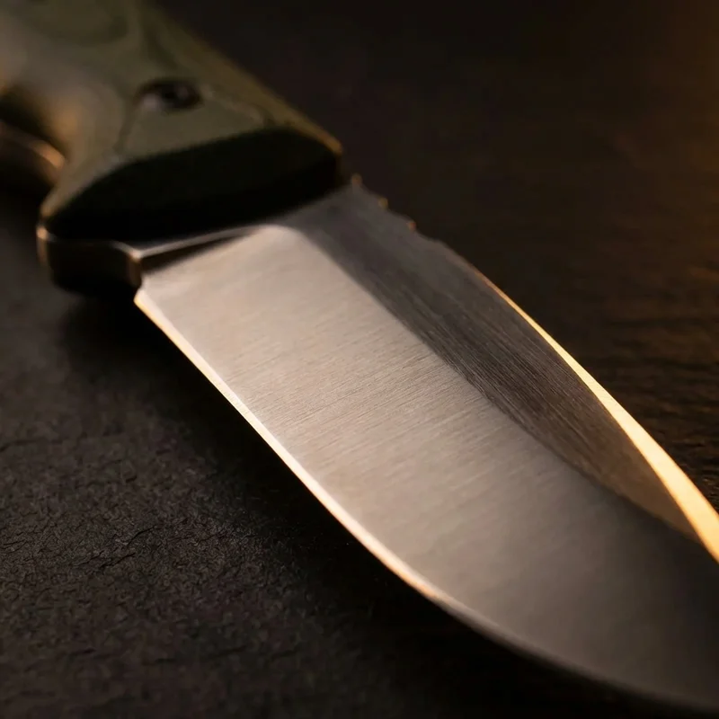 TOPS BOB Fieldcraft — 154CM Stainless Survival Knife Green Canvas Micarta - 2