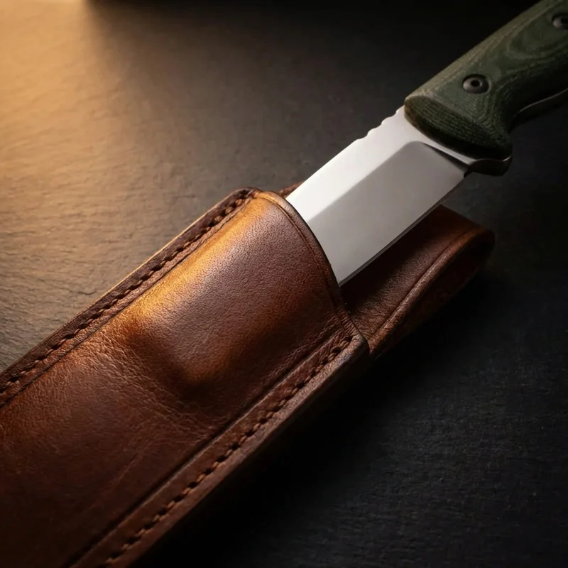 TOPS BOB Fieldcraft — 154CM Stainless Survival Knife Green Canvas Micarta - 4