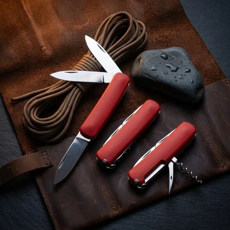 Swiza D03 — Swiss Pocket Knife 11-Function Red Soft-Touch Handle - 6