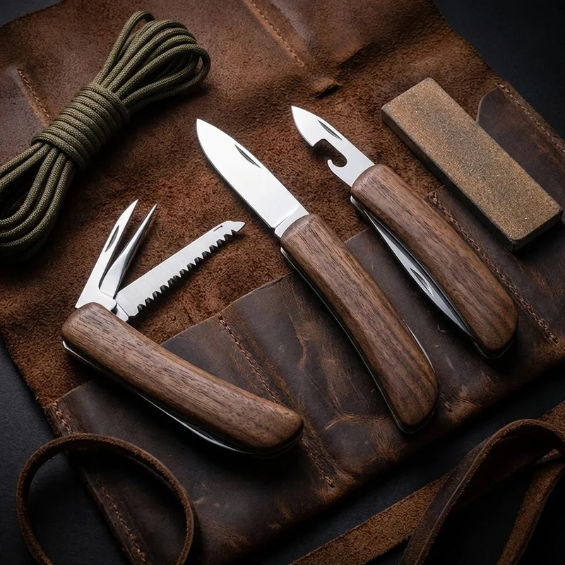 Swiza D05 — Swiss Pocket Knife 12-Function Walnut Wood Handle - 6