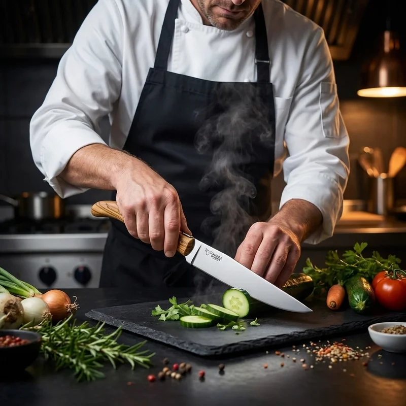 Laguiole en Aubrac — Premium Table Knife Sandvik Steel Olive Wood Handle - 5