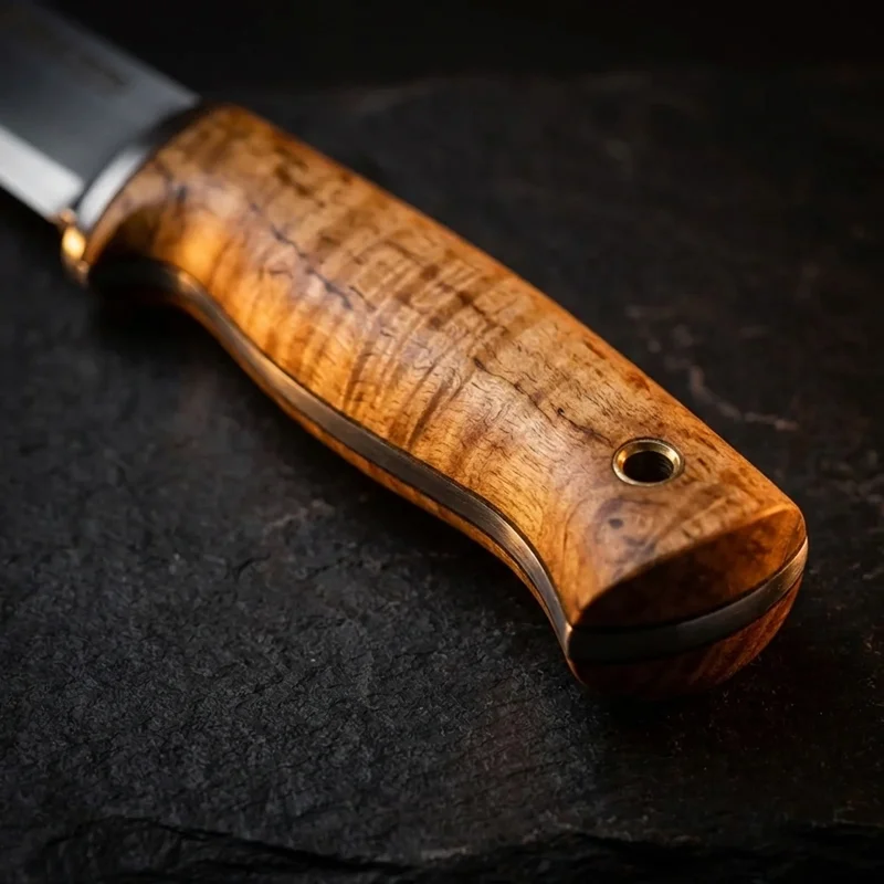 Helle Viking — Hand-Forged Carbon Steel Nordic Knife Curly Birch Handle - 3