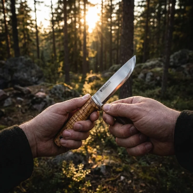 Helle Viking — Hand-Forged Carbon Steel Nordic Knife Curly Birch Handle - 5