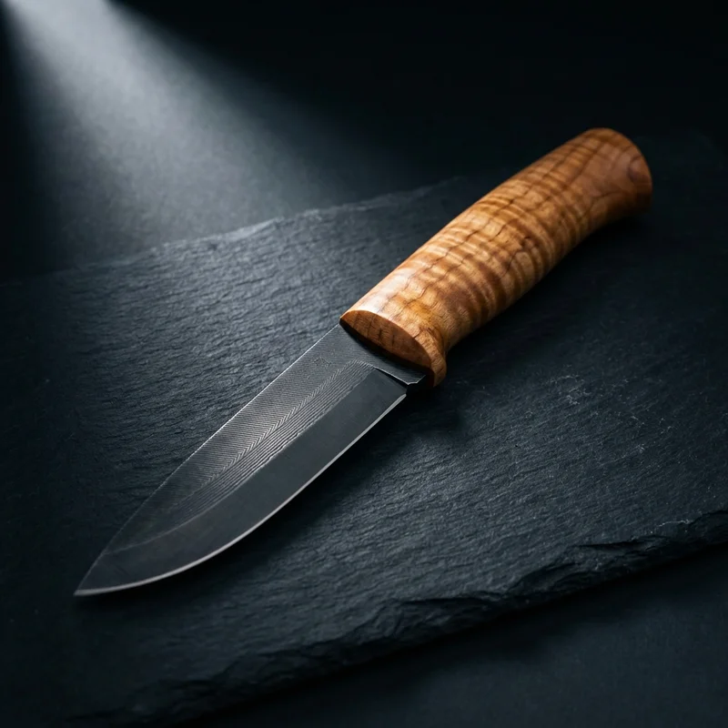 Roselli — Scandinavian Viking Hunting Knife UHC Steel Curly Birch Handle - 1